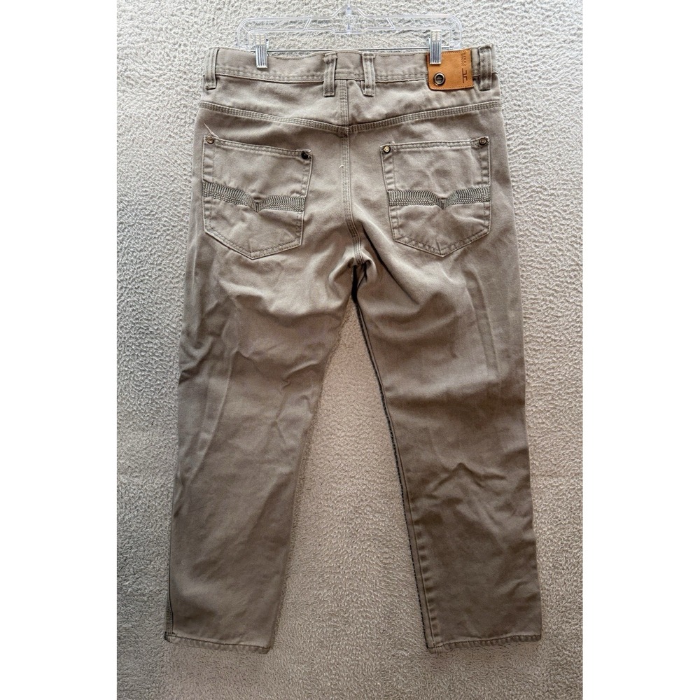 Jordan Craig Jeans Mens 36x32 Gray Denim Relaxed Embroidered Preppy‎ Workwear